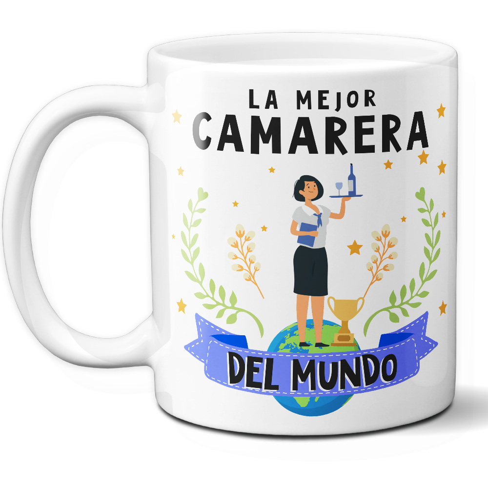 Taza Original 'La mejor camarera del mundo' - Ref. 32 - Cerámica 325 ml