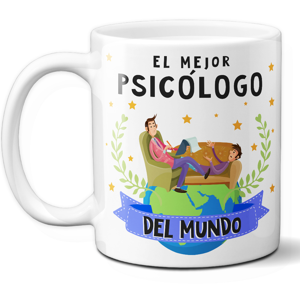 Taza Original 'El mejor psicólogo del mundo' - Ref. 74 - Cerámica 325 ml