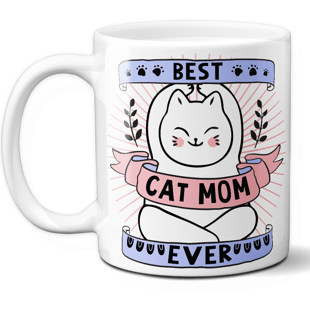 Taza Original 'Best Cat Mom Ever' - Ref. 15 - Cerámica 325 ml
