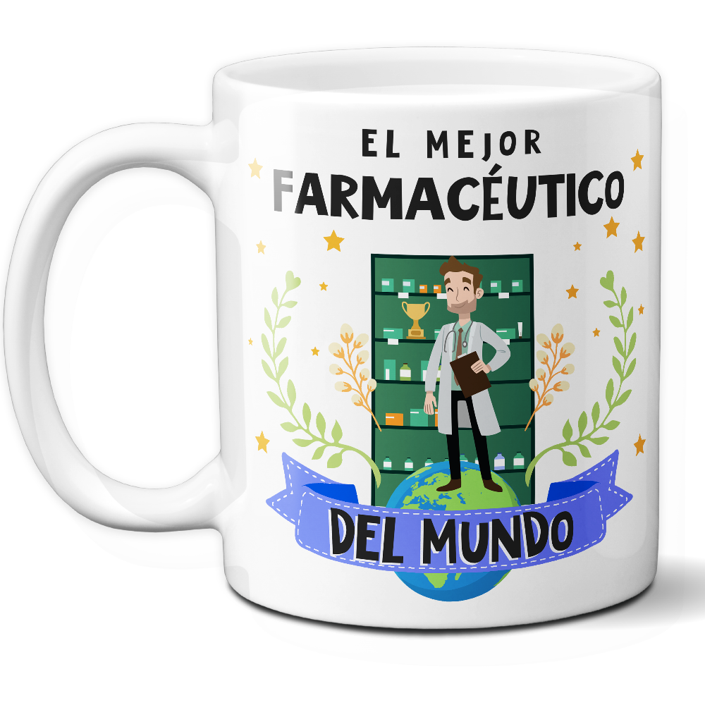 Taza Original 'El mejor farmacéutico del mundo' - Ref. 44 - Cerámica 325 ml