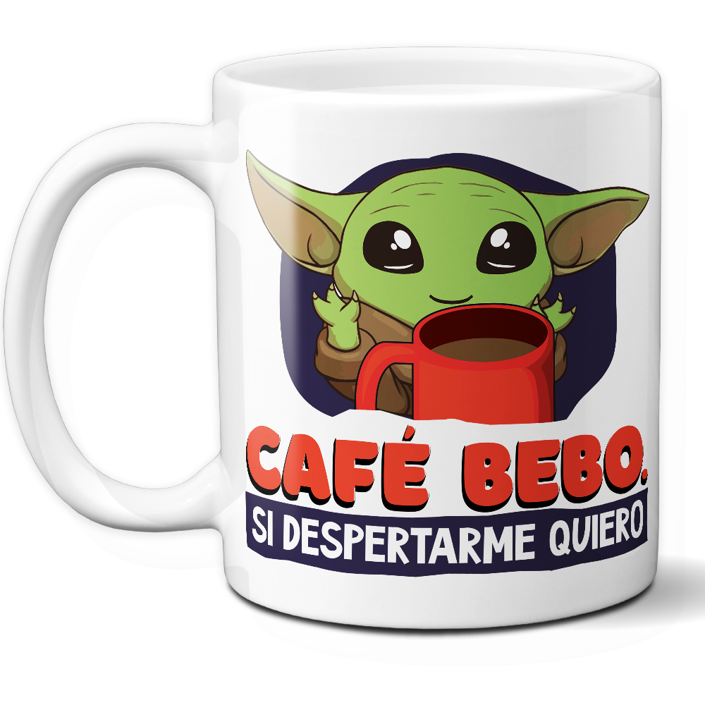 Taza Divertida 'Café bebo, si despertarme quiero' - Ref. 18 - Cerámica 325 ml