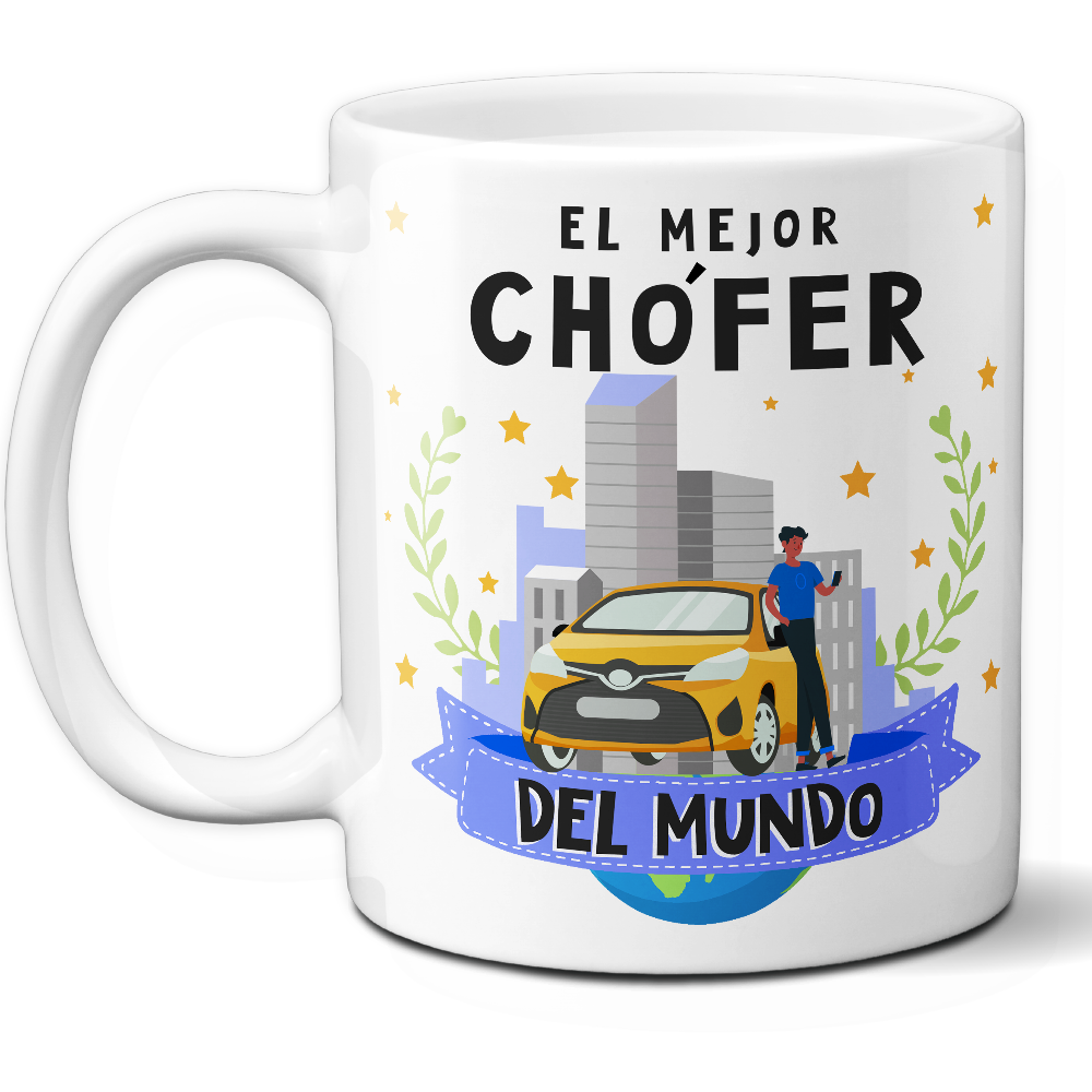 Taza Original 'El mejor chófer del mundo' - Ref. 98 - Cerámica 325 ml