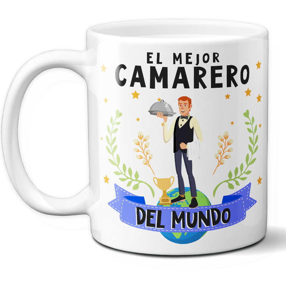 Taza Original 'El mejor camarero del mundo' - Ref. 33 - Cerámica 325 ml