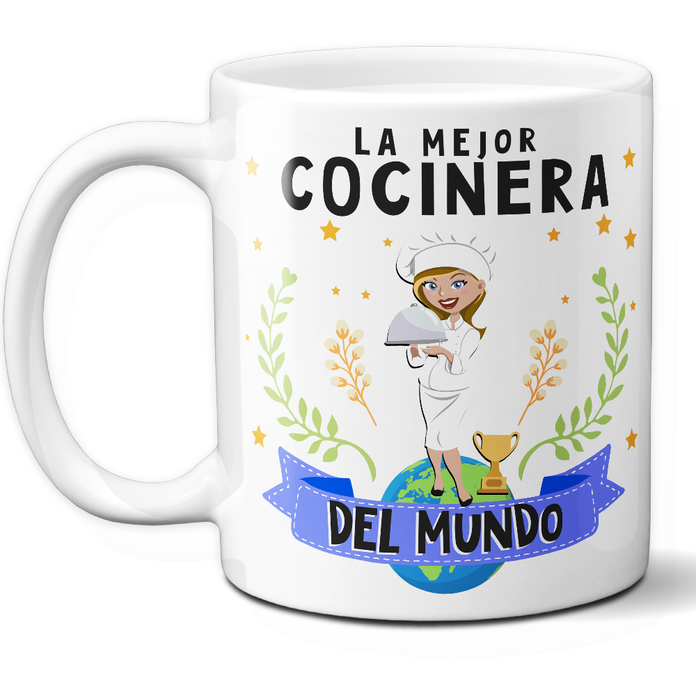 Taza Original 'La mejor cocinera del mundo' - Ref. 35 - Cerámica 325 ml