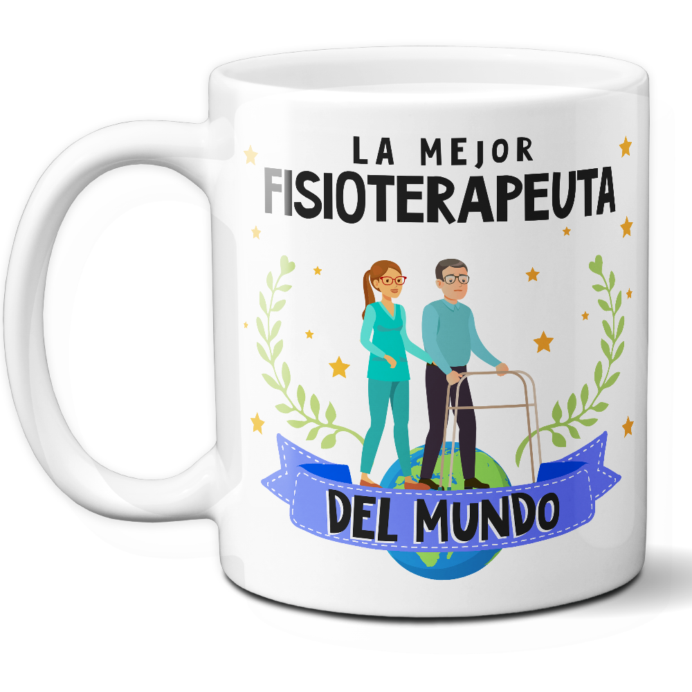 Taza Original 'La mejor fisioterapeuta del mundo' - Ref. 46 - Cerámica 325 ml
