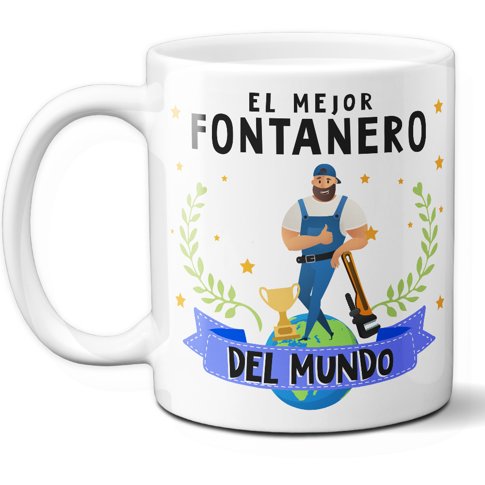 Taza Original 'El mejor fontanero del mundo' - Ref. 47 - Cerámica 325 ml