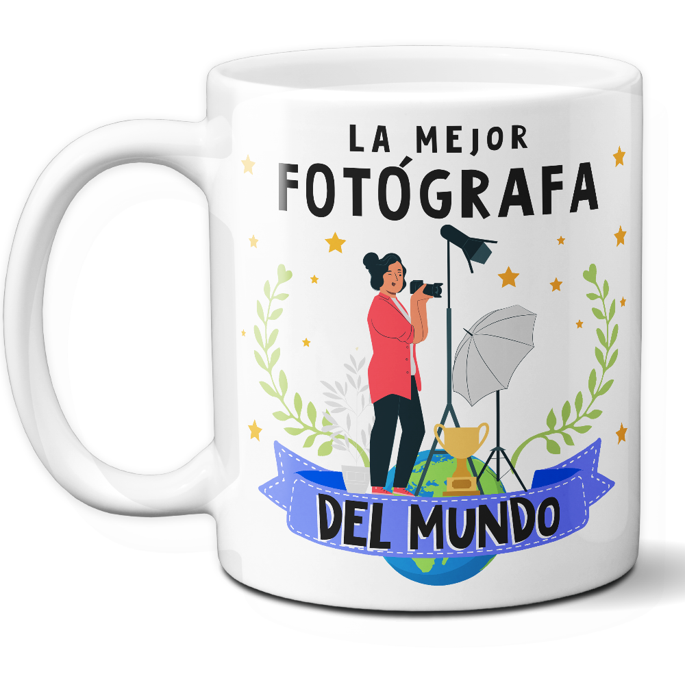 Taza Original 'La mejor fotógrafa del mundo' - Ref. 48 - Cerámica 325 ml