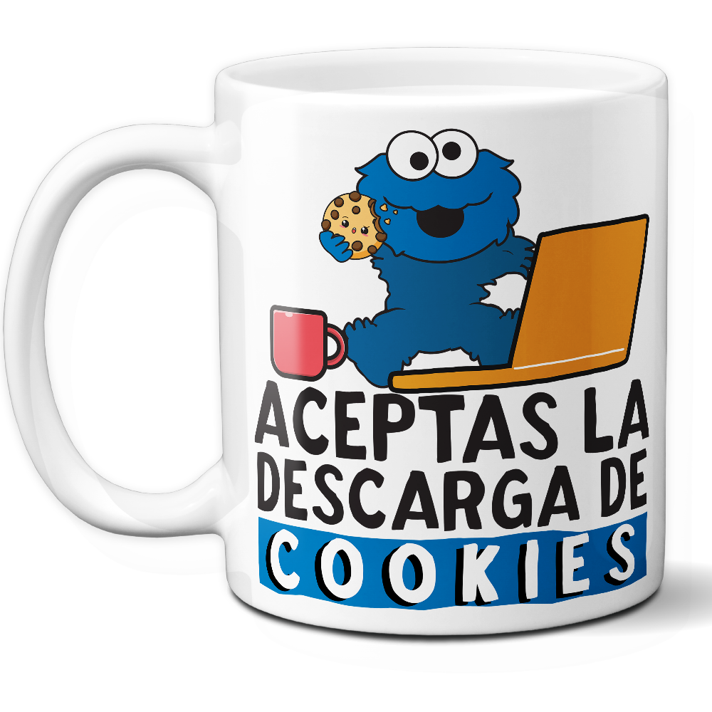 Taza Divertida '¿Aceptas la descarga de cookies?' - Ref. 19 - Cerámica 325 ml